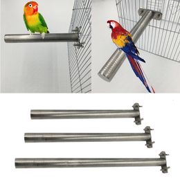 Other Pet Supplies Bird Perch Stainless Steel Bar Parrot Grinding Claw Toys Birds Cage Snuggle Toy Exercise Stand Platform Three Sizes 230130