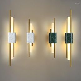 Wall Lamp Modern Led Nordic Marble Sconces Lighting Fixtures For Living Bedroom Bedside Kitchen Indoor Decor Luminaire Lights