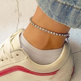 Anklets Fashion Babaygirl Letters Zircon Bracelet For Women Girls Shiny Bling Crystal Rhinestone Tennis Chain Anklet Jewelry