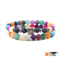 Charm Bracelets Beads Natural Stone Yoga Chakra Bracelet Drop Delivery Jewellery Dhmop
