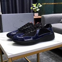 2023selling Men Fashion Casual Shoes America's Cup Design Patent Leather and Nylon Luxy Sneakers mens shoe kq1h0002
