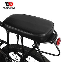 s WEST BIKING Bicycle PU Leather Soft Thickness Elastic Sponge MTB Bike Rear Seat Rack Cushion Cycling Saddle Pad 0131