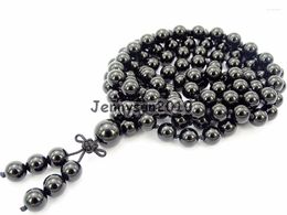 Strand Natural Black Onyx 8mm Gems Stone Buddhist 108 Beads Prayer Mala Knot Necklace Multi-Purpose 5Strands/Pack