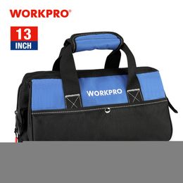 Tool Bag WORKPRO 13 inch Hand Tool Bag 600D Polyester Electrician Bag Tool Organizers Portable Waterproof Tool Storage Bag 230130