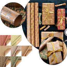 Gift Wrap Happy Birthday Kraft Wrapping Paper Retro Box DIY Handmade Creative Material Decor#02