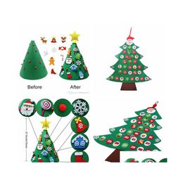 Christmas Decorations 3D Diy Toddler Friendly Felt Tree Fabric Calendar Wall Hanging Calendars Kids Xmas Gift For Drop Delivery Home Ot45S