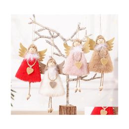 Christmas Decorations Cartoon Plush Heart Angel Doll Hangs Tree Festive Party Home Decor Gift Wq555 Drop Delivery Garden Supplies Dhvgj