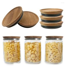 Storage Bottles Wide Mouth Mason Jar Lids 6 Pack Wooden For Ball Food Grade Material Fit & Airtight