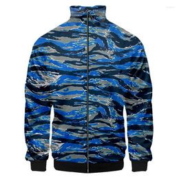 Men's Jackets Fashion 3d Full Printed Camouflage Jacket Men Women Tracksuit Stand Collar Outwear Casual Hunting Coat Streetwear 6XL