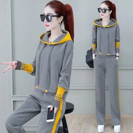 Womens Tracksuits Running Sets Hooded Sweatshirts Hoodies Track Pants Joggers Women Two Piece Sweatpants Sweatsuits Spring Female 230131