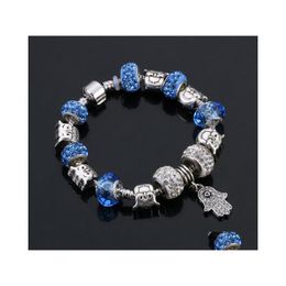 Charm Bracelets Crystal With Bangles Love Diy Sier Glass Beads Bracelet Bdehome Drop Delivery Jewelry Dhpz4