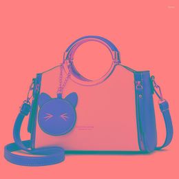 Evening Bags Large Capacity PU Leather Crossbody For Women 2023 Handbag Casual Designer Tote Fashion Shoulder Cute Cartoon Pendant