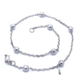 Anklets Fashion Jewelry Ankle Bracelet Smooth Beads Charm Waterproof Stainless Steel 9 10 11 Wholesale Factory Offer 451C3 Drop Deliv Dh10N