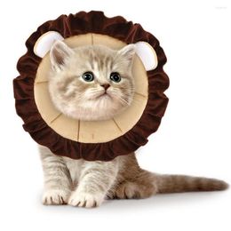 Dog Collars 1 Pcs Pet Lion Shape Elizabeth Ring Comfortable Adjustable Anti-bite Recovery Collar Protective Cone For Dogs Cats Drop