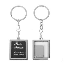 Keychains Lanyards Personalised Metal Alloy Insert Picture P O Frame Heart Square Key Ring Keychain Fob Love Crafty Gift Drop Deli Otm5K
