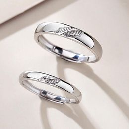 Wedding Rings Leaf Pattern Copper Plated Platinum Adjustable Overlap Open Couple Ring Men Women Finger Jewelry Bijoux Wholesale