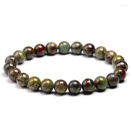 Strand Natural Stones Genuine Bloodstone Bracelet Men Women Meditation Mala Spirituality Jewelry Root Chakra Healing Bracelets