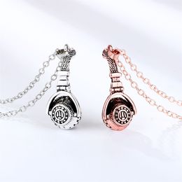 Fashion Earphone Magnet Pendant Necklace Alloy Necklace Creative Men and Women Valentine's Day Gift Jewellery