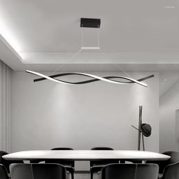 Chandeliers Modern Pendant Chandelier For Office Dining Room Kitchen Aluminium Wave Lustre Avize Lighting Fixtures