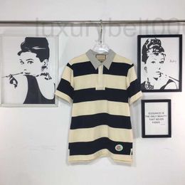 Mens Polos Designer New Black and White Striped Polo Shirt in Spring Summer Short Sleeve t for Men Women Fbwq