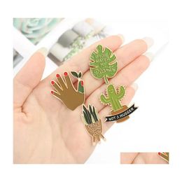 Pins Brooches Plant Green Metal Pin Enamel Pins For Women Men Gift Fashion Jewlery C3 Drop Delivery Jewelry Dhifx