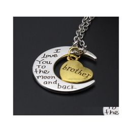 Pendant Necklaces Statement Engraving Pendants High Quality Jewelry I Love You Family 925 Sier 24K Gold Chains Drop Delivery Dhdpd