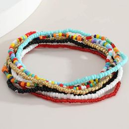 Anklets 7Pcs Bohemia Beads Ankle Bracelet Body Jewelry Summer Handmade Beach For Women Waistchain Foot Chain Girls Accessories