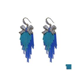 Dangle Chandelier Exaggerated Minority Design Zircon Bowknot Tassels Earrings For Women Elegant Drop Delivery Jewellery Dhgte