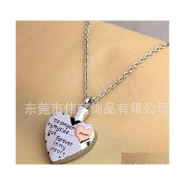 Pendant Necklaces Sier Heart Stainless Steel Memorial Necklace For Mom Dad Pet No Longer By My Side In Cremation Jewelry 816 Drop De Dhgrz