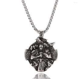Pendant Necklaces European And American Viking Men's Necklace Odin Legend Titanium Chain