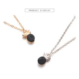 Pendant Necklaces Choker Necklace Sier Gold Chain Spring Fruit Pineapple Black White Turquoise Drop Delivery Jewelry Pendants Dhbyv