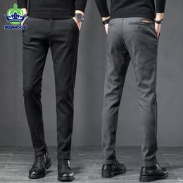 Men's Pants Spring Autumn Business Dress Pants Men Elastic Waist Frosted Fabric Casual Trousers Formal Social Suit Pant Costume Homme 230131