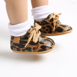 Leopard Print PU Leather first walkers size 2 for Infants - Soft Sole, Non-Slip, Spring/Autumn Baby Shoes for Boys and Girls (0-1 Years)