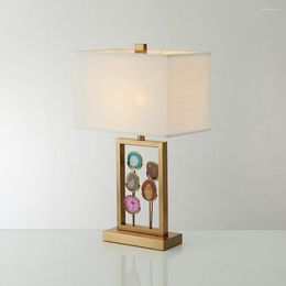 Table Lamps Led E27 Nodic Iron Fabric Agate Lamp.LED Light.Table Lamp.Desk Desk Lamp For Bedroom Office