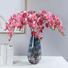 Decorative Flowers Artificial Flower 9 Heads Fake Phalaenopsis Multi-fork Handcraft Butterfly Orchid Home Decor Wedding Decoration