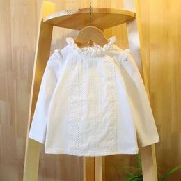 Kids Shirts Autumn Winter School Girls White Blouse Shirts Teen Girls Cotton Clothes Long Sleeve Children T-Shirt Kids Baby Toddler Tops 230130