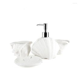 Bath Accessory Set 4 Pcs Sandstone Soap Box Lotion Bottle Toothbrush Holder Cups Bathroom Wash Modern Resin Accessories0925