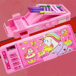 Pencil Bags Case Cases Password Unicorn Estuche For Girls Estojo Cartuchera Escolar School Korean Stationery Cute Big Box Deformation 230130