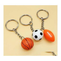 Keychains Lanyards Football Rugby Basketball Key Rings Fashion Sporting Goods For Women Men Car Bag Pendant Keyfob Holder Dhs G631 Dhkdh