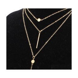 Chokers Idealway Women Fashionable Mtilayer Chain Necklace Gold Plated Summer Charms Choker For Jewelry 146 R2 Drop Delivery Necklac Dhpl9