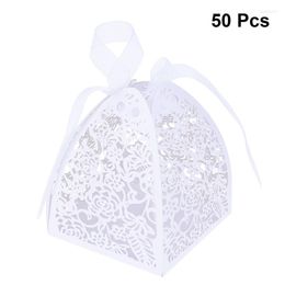 Gift Wrap 50Pcs Laser Cut Flower Wedding Candy Box For Guest Favours And Gifts Christmas Birthday