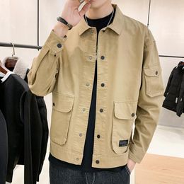 Men's Jackets Bomber Jacket Casual Clothes Korean Fashion Safari Style Multi-pocket 2023 Autumn Oversized CoatMen's