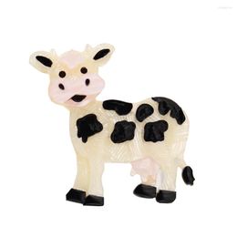 Brooches Blucome Acrylic Animal Cute Milk Cow Shape Corsage For Women Men Children Suit Scarf Hat Pins Jewellery Kids Holiday Gift