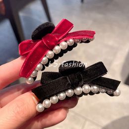 New Pear Ribbon Bowknot Hair Claw Clips Women Girls Matt Plastic Bow Ponytail Holder Hairs Clamps Crab Barrettes Accessories 1517