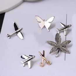 Brooches Aeroplane Brooch For Men Women Jewellery Gifts Alloy Butterfly Scissors Suit Lapel Pins Clothes Backpack Badge Wholesale