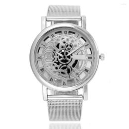 Pocket Watches Personality Transparent Hollowed Out Roman Men And Women Fashion Steel Belt Mesh With Quartz Watch