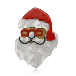 Brooches CINDY XIANG Acrylic Santa Claus Design Brooch Pin Acetate Fibre Material Party Accessories Christmas Decoration Year 2023