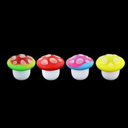 Storage Bottles 5ml Silicone Jars Mushroom Style Smoking Oil Containers Glow in the dark Colourful Portable