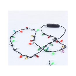 Party Decoration 100Pcs Led Necklace Flashing Beaded Light Glowing Pendant Necklaces Toys Christmas Gift Favour Gifts Sn1322 Drop Del Dh8Hv