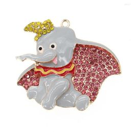 Pendant Necklaces 10pcs/lot Fashion Jewelry Rhinestone Animal Elephant Shape For Necklace